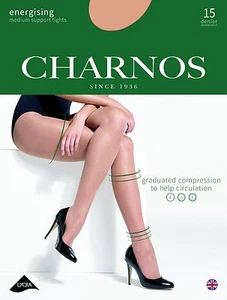 Charnos Energising Medium Support Tights 15 Denier Graduated Compression 4-8mmHg - Picture 1 of 2