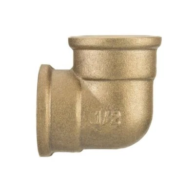 1/2 3/4 1 Inch Female Threaded Pipe Coupling Elbow Angled Fittings Brass - Image 1 of 2