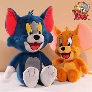Tom & Jerry Plush Toy Set  Soft Stuffed Doll 17.7" Tom & 12.6" Jerry Kids Gift - Picture 1 of 9