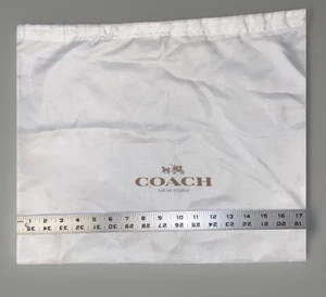 Coach NY Weiß Satin Aufbewahrung Staubbeutel mit Kordelzug Größe 19 x 15 Zoll - Bild 1 von 9