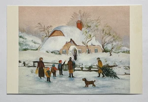 Arte postal escena de nieve por Lorna Woollacott Reynolds sin publicar - Imagen 1 de 3