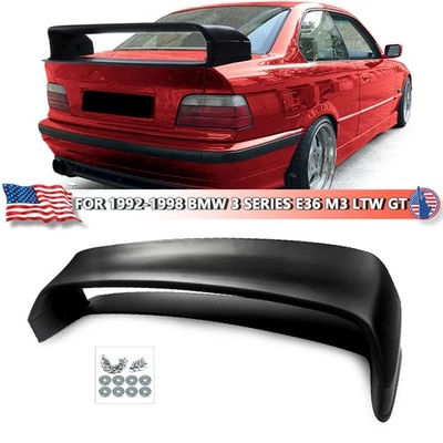 Rear Trunk Spoiler Wing Lip Matte Black For 1992-1998 BMW 3 Series E36 M3 LTW GT Foto 1 de 4