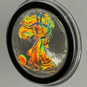 2000 ASE American Eagle Hologram Coin 1 Troy Oz .999 Fine Silver Round Medal 999 - Picture 1 of 12