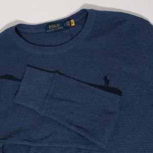 Polo Ralph Lauren Sweater Mens Large Navy Cotton Long Sleeve - Picture 1 of 11