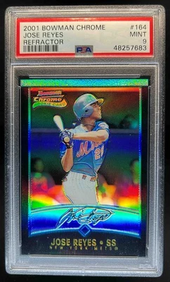 2001 Bowman Chrome Jose Reyes RC Refractor Rookie #164 Mets PSA 9 - Image 1 of 2