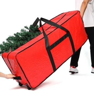 HOMEST Christmas Tree Storage Bag Fits 7.5ft Zippered Handles Wheels Red Only - Picture 1 of 6