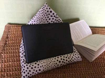 iPad Kindle Tablet Phone Bean Bag Cushion Pillow Stand spotted Print Fabric - Image 1 of 4