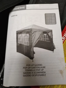 Pop-Up-Gartenpavillon – Faltpavillon mit stabilem Metallrahmen, Schwarz - Bild 1 von 2