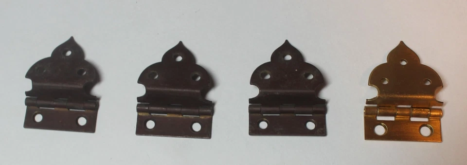 4 BISAGRAS antiguas especiales para soporte de música Mason & Hamlin años 1910 latón macizo ¡BONITO! Foto 1 de 1