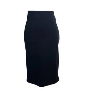 Catherine Skirt size 8 Navy Blue Ribbed Straight Pencil Stretch Knee Career Suit - Picture 1 of 7