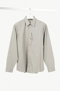 Hermes Light-Grey Cotton-Poplin Vertical-Pocket Shirt, Size US M - Picture 1 of 10