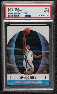 2006-07 Topps Finest Blue Refractor /299 Kyle Lowry #58 PSA 9 Perfeito Rookie RC - Imagem 1 de 2