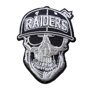 Raiders Skull Iron On Embroidery Patch, Las Vegas Raiders Skull Patch - Picture 1 of 1