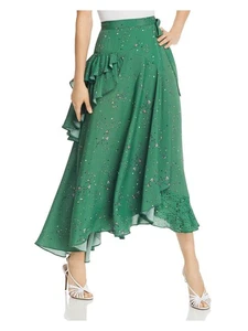 PREEN LINE Womens Green Ruffled Floral Midi Skirt Size: L - Picture 1 of 6