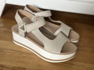 Dr Scholls If You Can Sandal Platform Wedge Heel Shoe Women’s Size 6 Beige Tan - Picture 1 of 8