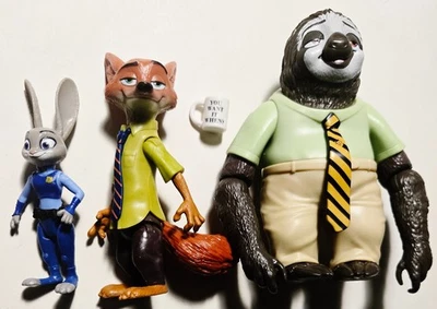 Paquete de 3 figuras de acción Disney Storytellers Zootopia (Mattel, 2024) Judy Nick Flash Foto 1 de 2