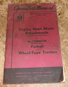 1951 International Motor Betriebsstundenzähler Anbaugeräte Traktoren Betriebsanleitung gebraucht - Bild 1 von 2