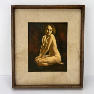 Mid Century Nude Woman Painting Signed Wall Art Vintage - Picture 1 of 21