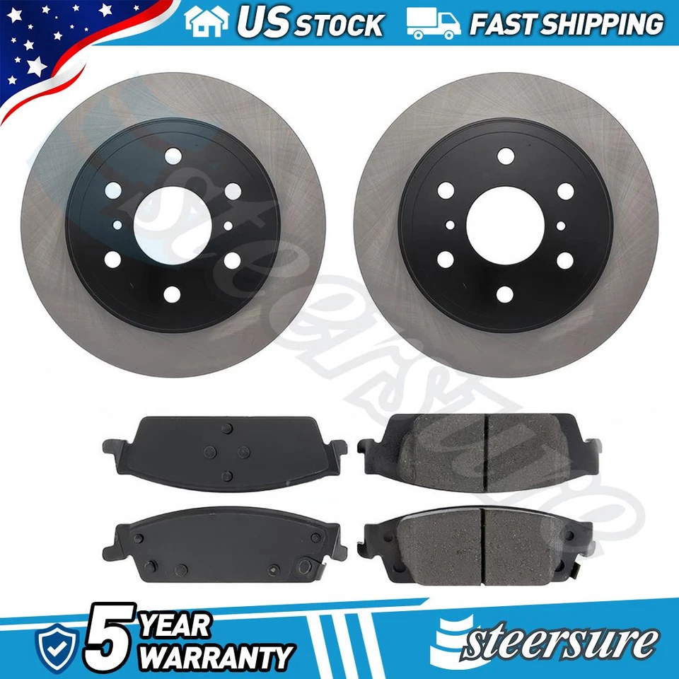 Kit de pastillas de freno trasero y rotor para Chevrolet Silverado 1500 2014 2015-2017 6,2 L V8 Foto 1 de 1