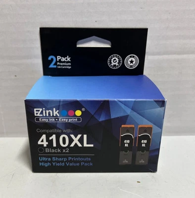 2 PK EZINK 410XL Replacement Ink Cartridges for Epson 410 XL exp.10/28/2026 - Image 1 of 4