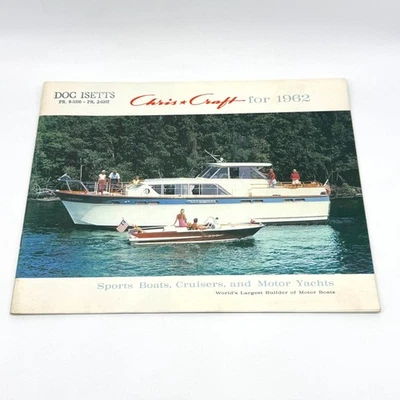 Vintage Chris Craft 1962 Boat Cruiser Yacht Promotional Pamphlet / Brochure 60s - Image 1 of 4