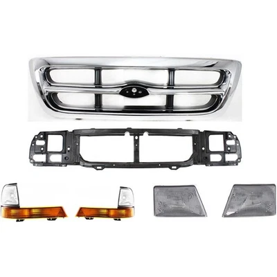 Комплект решетки в сборе с панелью коллектора H/лампа для 1998-2000 Ford Ranger XLT RWD - Изображение 1 из 4