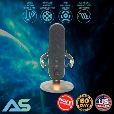 SteelSeries LED USB Microphone Alias Gaming For PC Streaming Podcasting | Black - Image 1 of 4