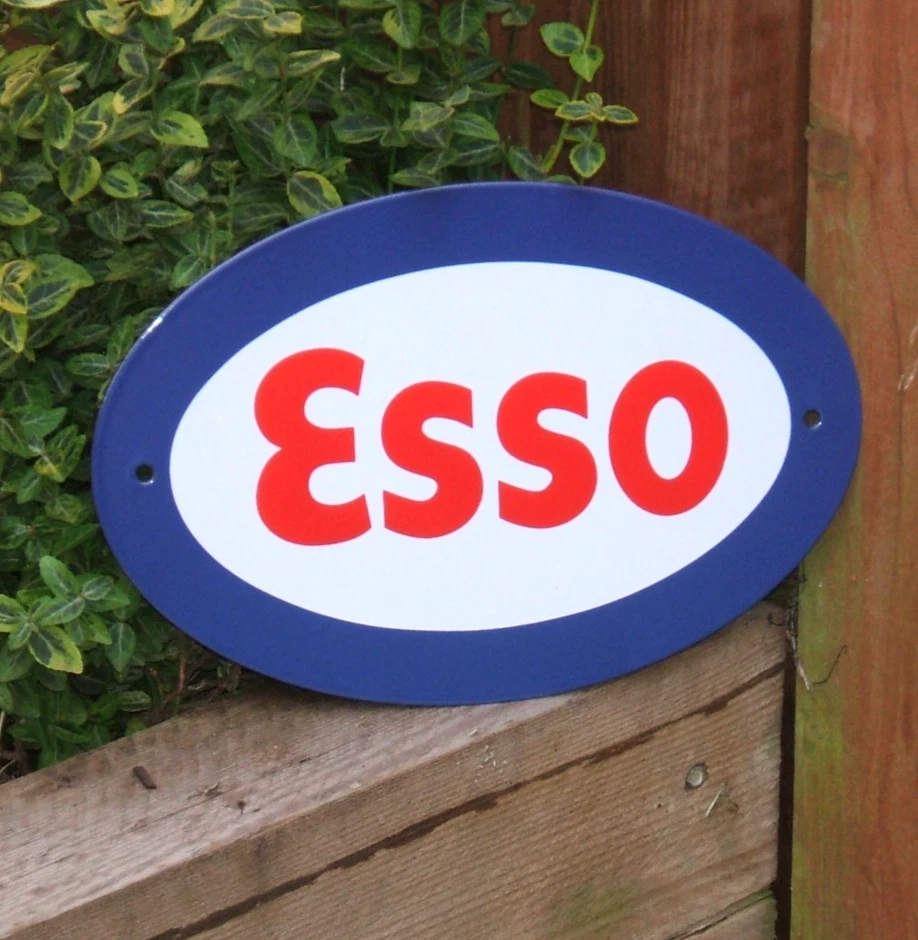 Enamel Sign Esso - Original 1970's Rare Sign by Garnier - Like Shell BP Castrol - Image 1 of 4