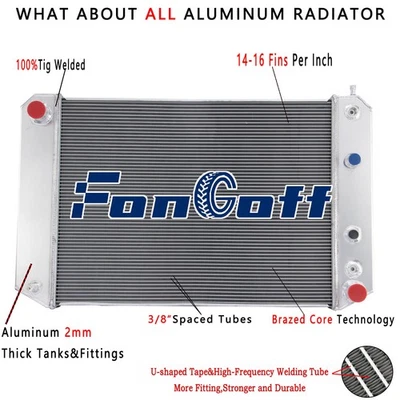 For Chevy C60 C70 Kodiak GMC C6000 Topkick 6.0L/6.6L 3 Row Aluminum Radiator - Image 1 of 4