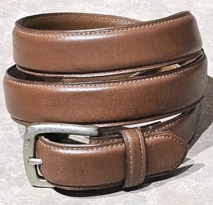 POLO RALPH LAUREN-Brown Leather/Silver Brass, Mens Casual/Dress Belt-(42) - Picture 1 of 5