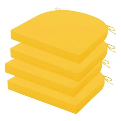 户外椅垫 4 件套,17 x 16 英寸露台 17x16x2|4 包 1 - 黄色 — 第 1/4 张图片