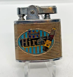 Hadson Push Top Lighter. 2 sided. "Drink Hires" Root Beer. Japan 1950s. Lot Y797 - Picture 1 of 4