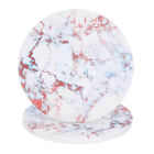 2Pcs Light Blue Marble Round Absorbent Coaster with Cork Backing Non-Slip 4in.