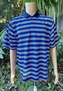Footjoy FJ Golf Polo Blue Multicolor Logo Shirt Men’s Size L - Picture 1 of 5