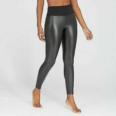 Spanx Assets Women's All Over Faux Leather Leggings - Black