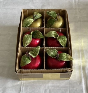 Hermosos adornos de manzana de árbol de Navidad rojo vintage años 70-80 A229 - Imagen 1 de 17