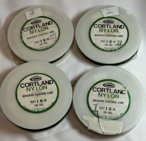 4 Spools Vintage Cortland Nylon Braided Bait Casting Line 12 lb and 18 lb 100 yd - Picture 1 of 5