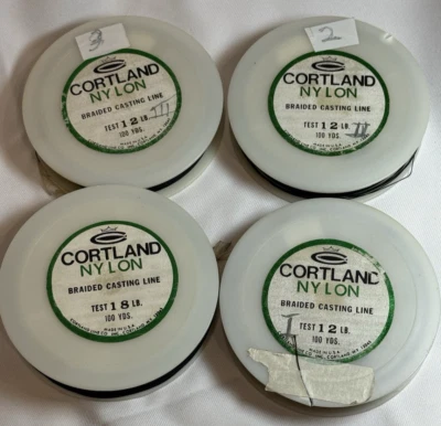 Línea de fundición de cebo trenzado de nailon Cortland de 4 carretes de colección 12 lb y 18 lb 100 yardas Foto 1 de 4