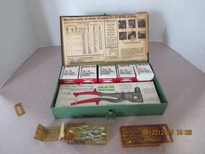 Vintage Marson Klik Fast Nr. 200 Set HP-2 Nietzange und Nieten mit Metallkoffer - Bild 1 von 10