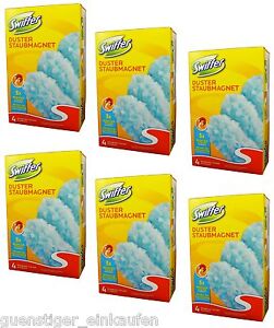 6x Swiffer Duster Dust Magnet 4 Dust Collecting Cloths Refill 6er