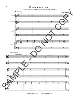 NEW Requiem Aeternum from Newtown Req for pno SATB, sopr, alt & fl JSU-170618.1 - Image 1 of 2