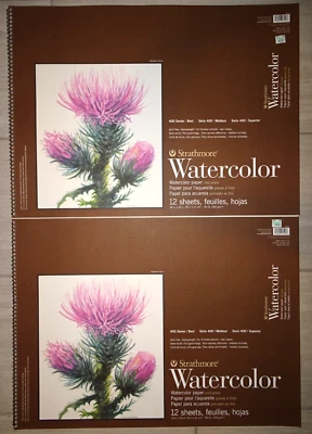 Almohadilla de papel de acuarela Strathmore 18 x 24" 140 lb prensa en frío serie 400, 24 hojas Foto 1 de 4
