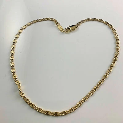24K Gold Plated Scroll Chain 2.5mm Anklet  or Bracelet - Image 1 of 2