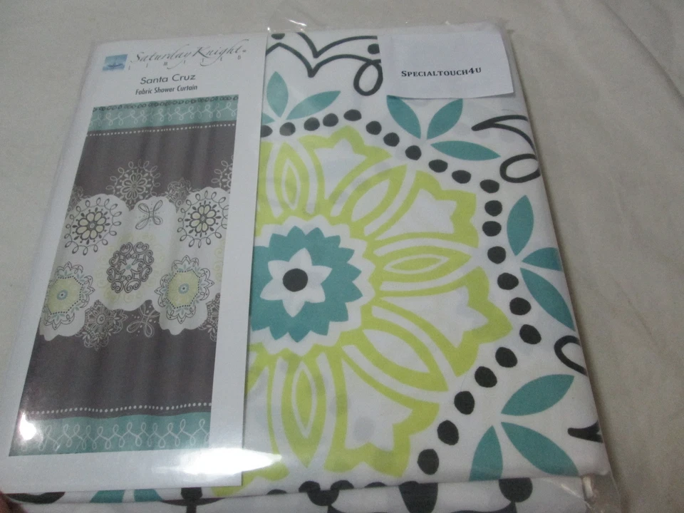 Saturday Knight Santa Cruz Whimsical Medallion Fabric Shower Curtain Brown