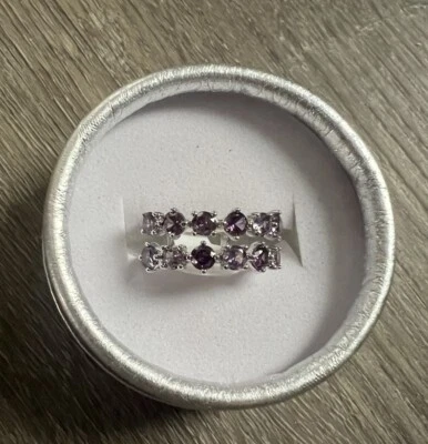 Bomb Party amethyst Feb bday rhodium ring size 7 Capture my love - Image 1 of 3
