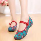 Womens Chinese Style Embroidered Flats Vintage Mary Jane Shoes Qipao Dress Shoes