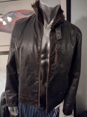 Мужская американская тряпка черная куртка w/встроенный мех размер большой - Изображение 1 из 4