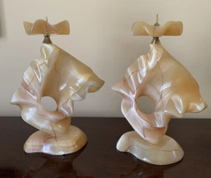 Unique 6'' Natural Selenite Stone Candlestick Holders -Set of 2-Ural Mointains - Picture 1 of 6