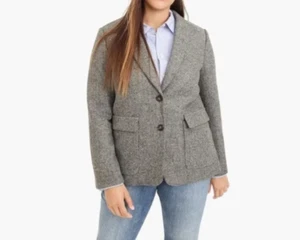 J Crew Sommerset Blazer Heather Graphite English Moon Wool Herringbone 16 NWD - Picture 1 of 18