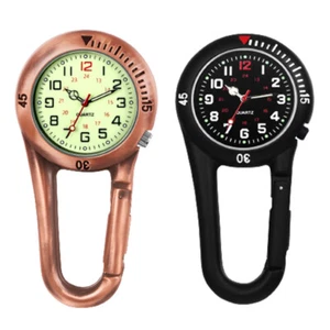 Luminous Carabiner Clip-on Quartz Watch Backpack Fob Belt Doctor Nurse Outdoors - Picture 1 of 18